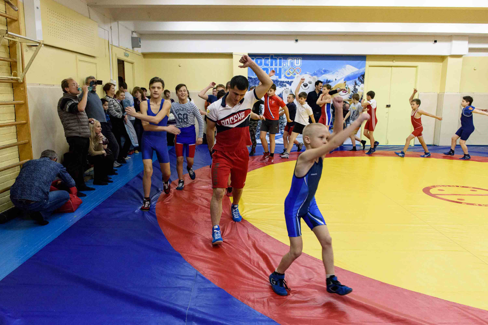 Тренировка Романа Власова в секции борьбы, лицей №13, п. Краснообск_12