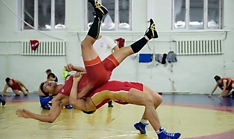 Японский борец Такеши Изуми на сборах в Новосибирске, декабрь 2018_46