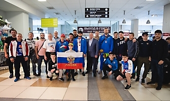 Встреча победителей первенства Европы по греко-римской борьбе в аэропорту Толмачёво С. Степанова, Ш. Ожаева, М. Лаптева-25.05.2021_49