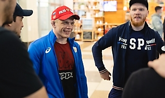 Встреча победителей первенства Европы по греко-римской борьбе в аэропорту Толмачёво С. Степанова, Ш. Ожаева, М. Лаптева-25.05.2021_82